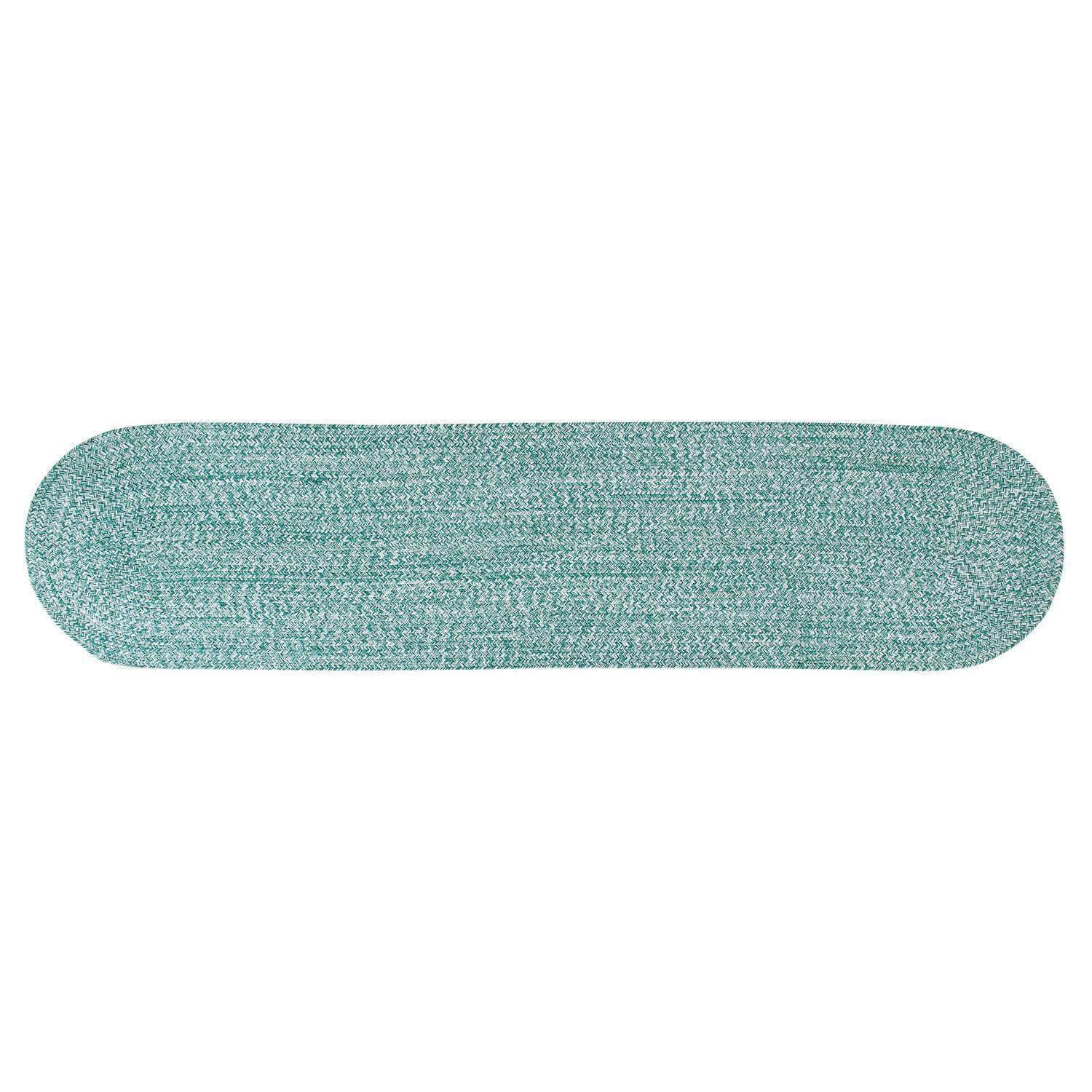Green & White Braided Rug Farmhouse Clearance #shape_Stair Tread