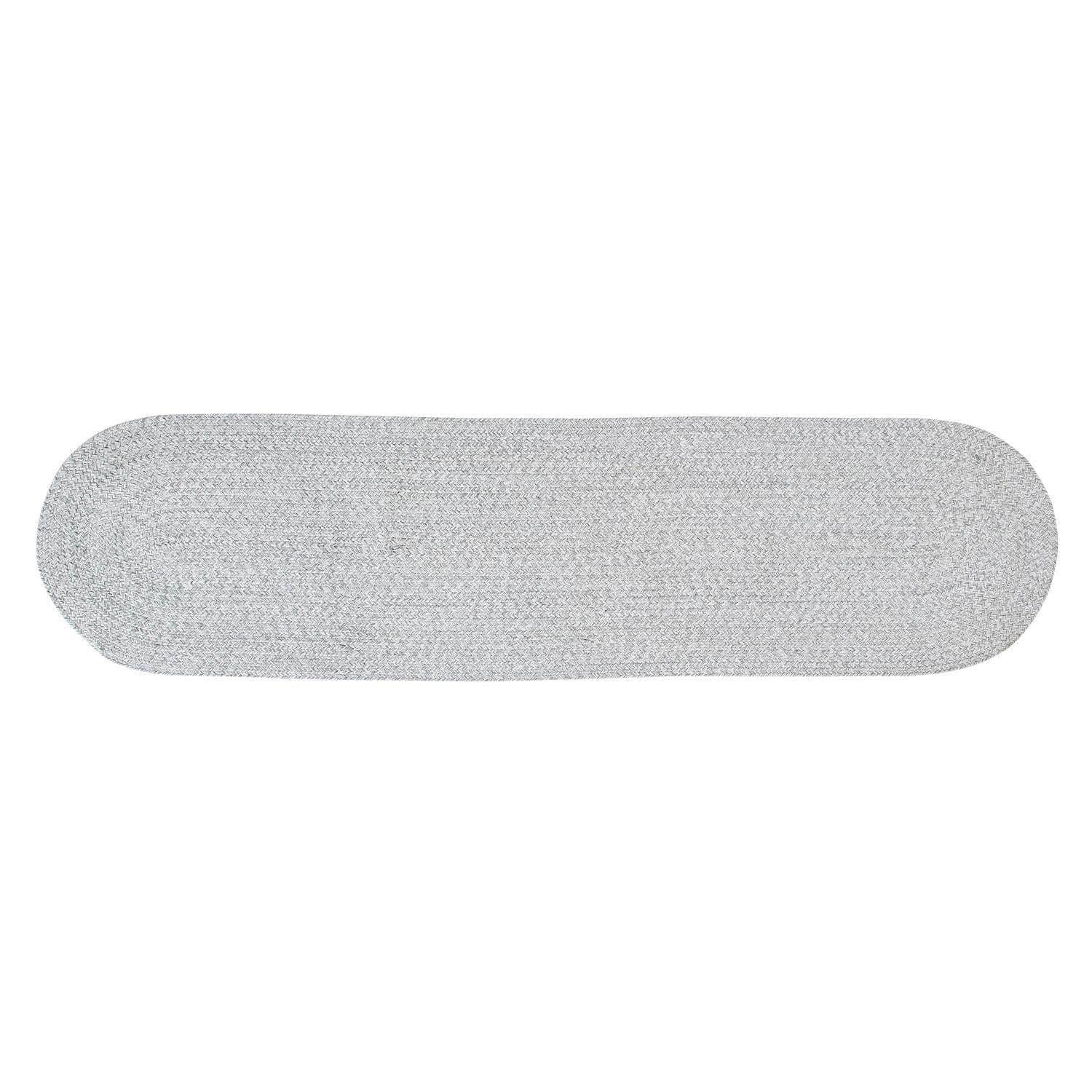 Light Gray & White Braided Rug Farmhouse Clearance #shape_Stair Tread