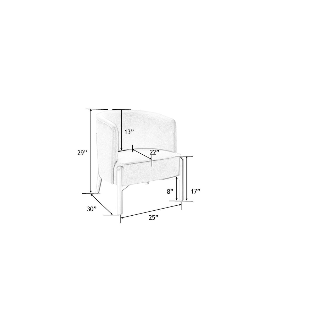 Rayne Accent Chair - linedrawing