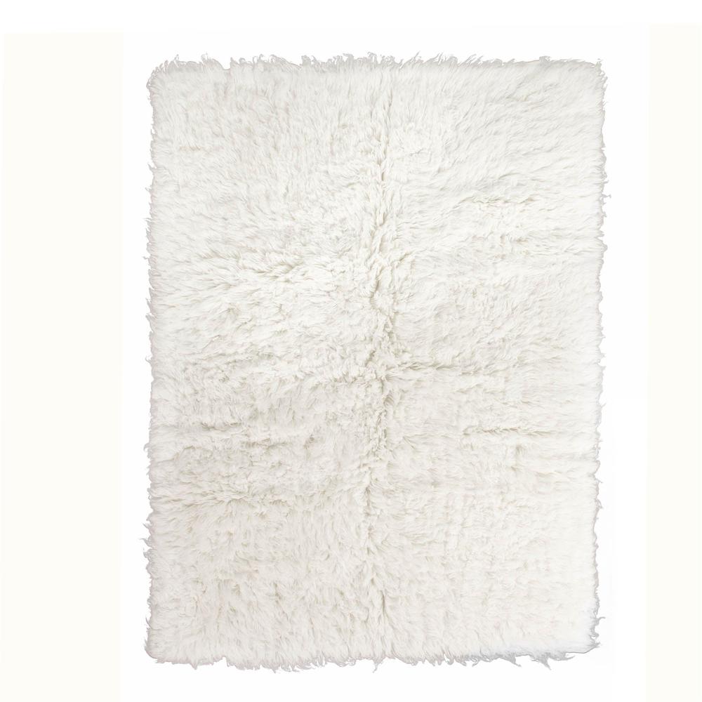 Greek Flokati Wool Hand-Woven Shag Rug #color_white