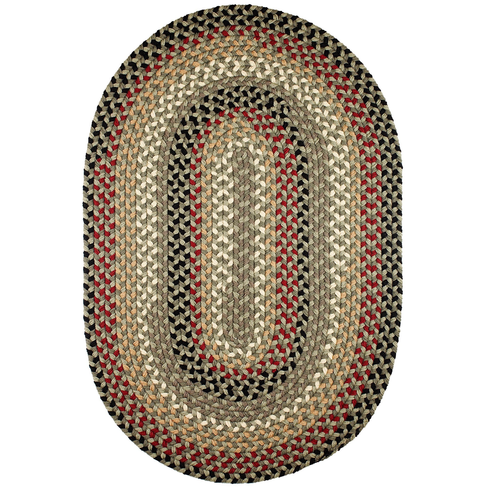 Santa Maria Traditional Braided Rug #color_forest green
