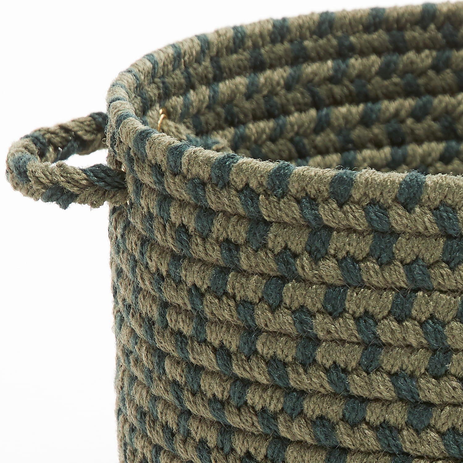 Pinecrest Rustic Braided Storage Basket #color_green