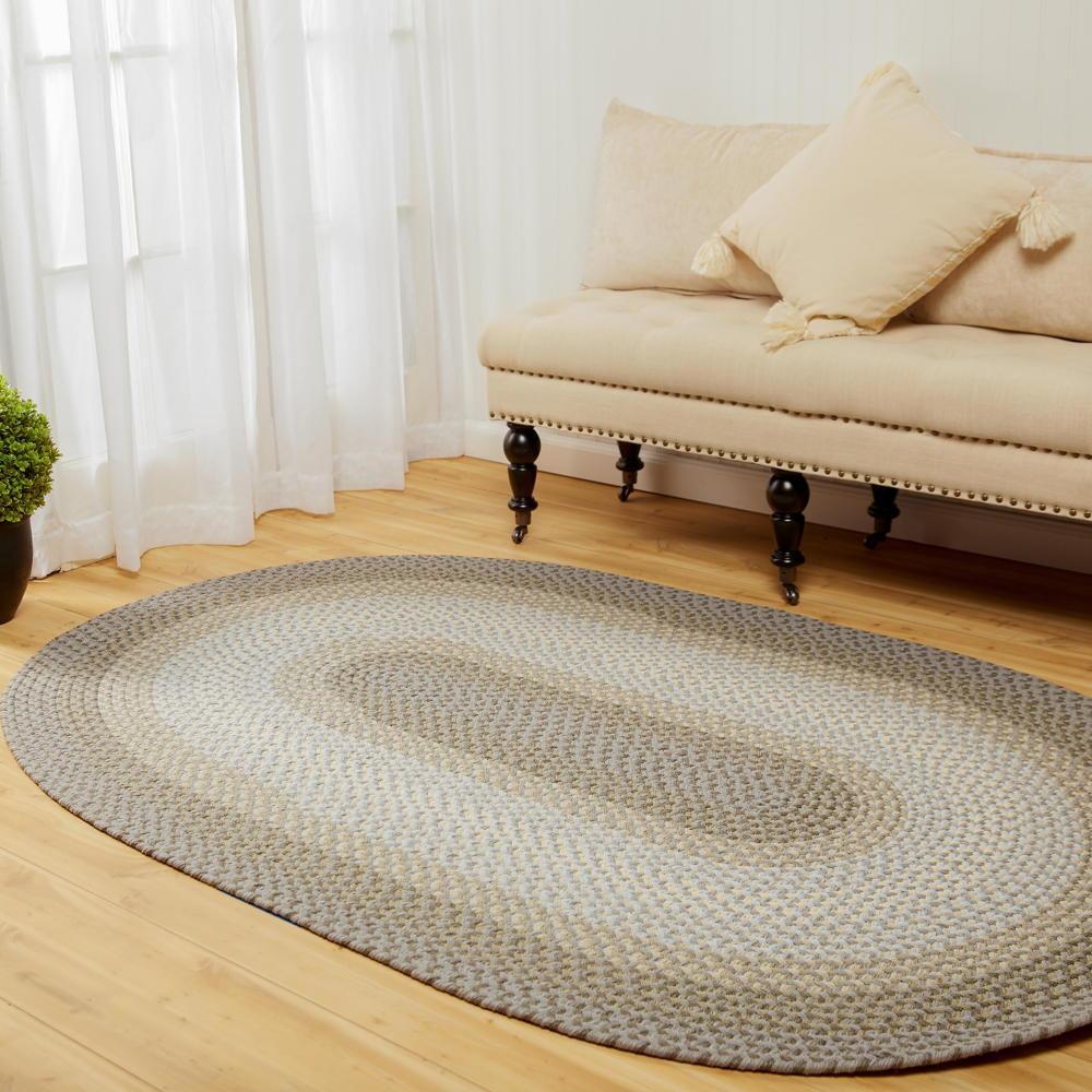 Pinecrest Rustic Bordered Braided Rug #color_frosty