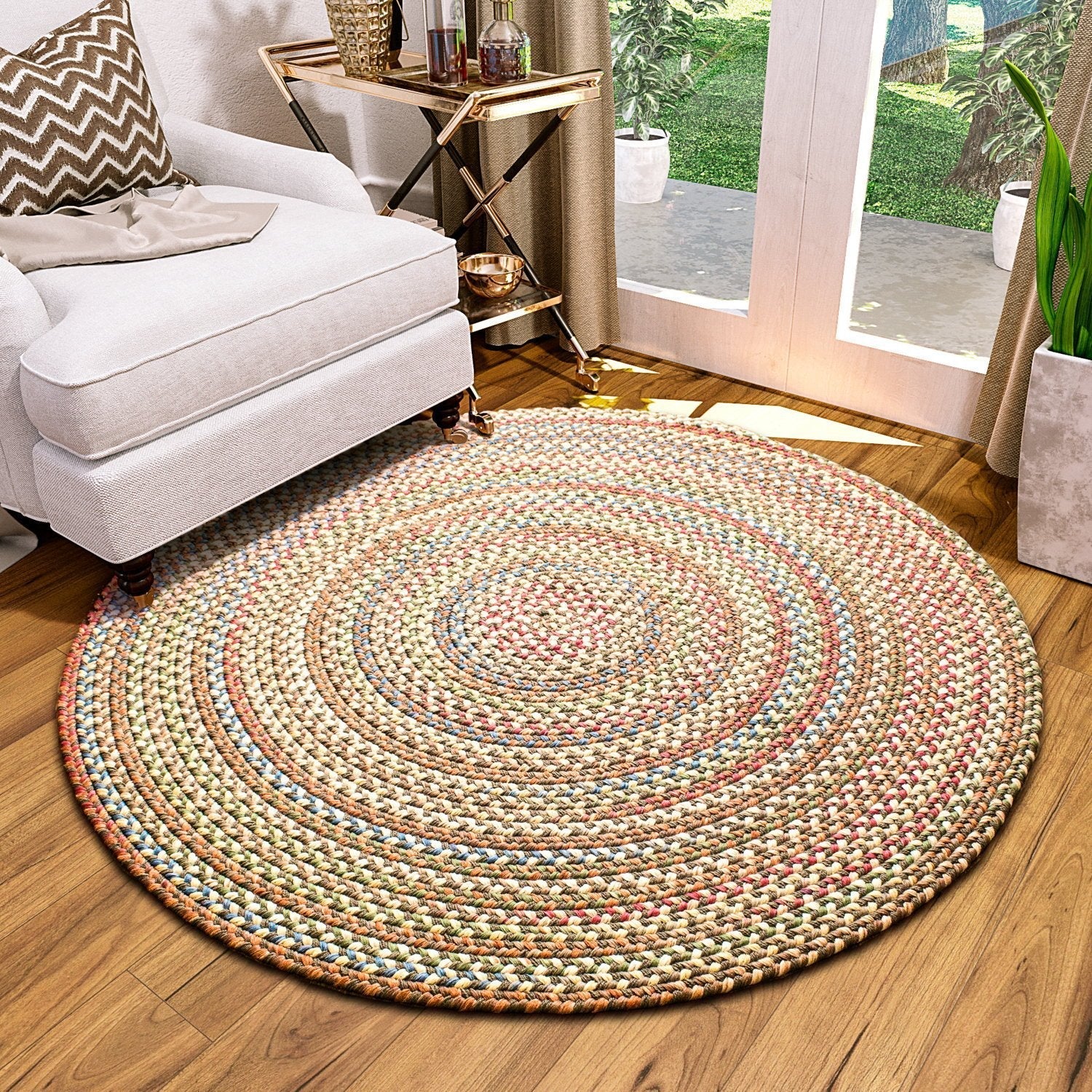 Roxbury Colorful Indoor / Outdoor Braided Rug #color_dk taupe