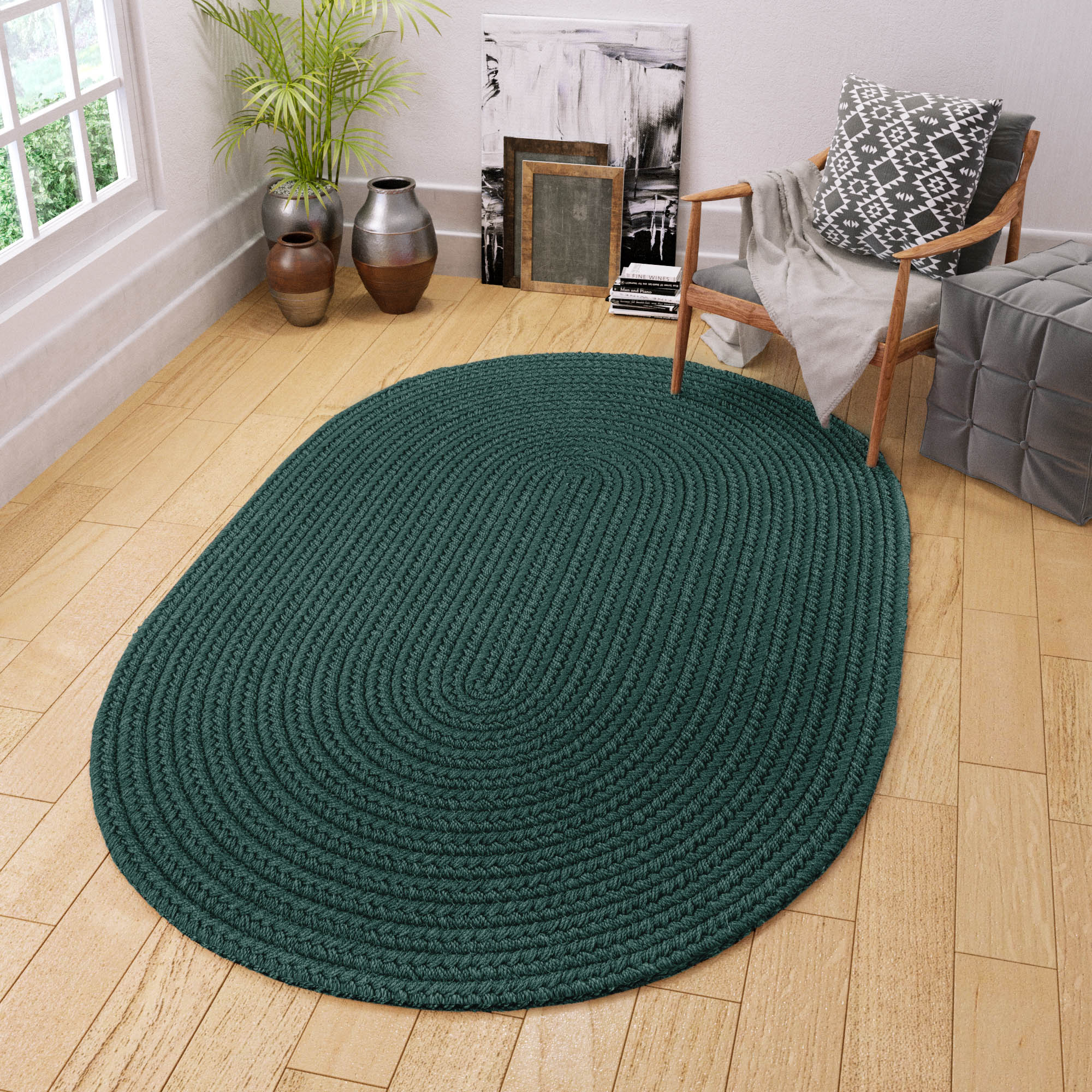 Maui Braided Ultra Durable Outdoor Rug #color_spruce green