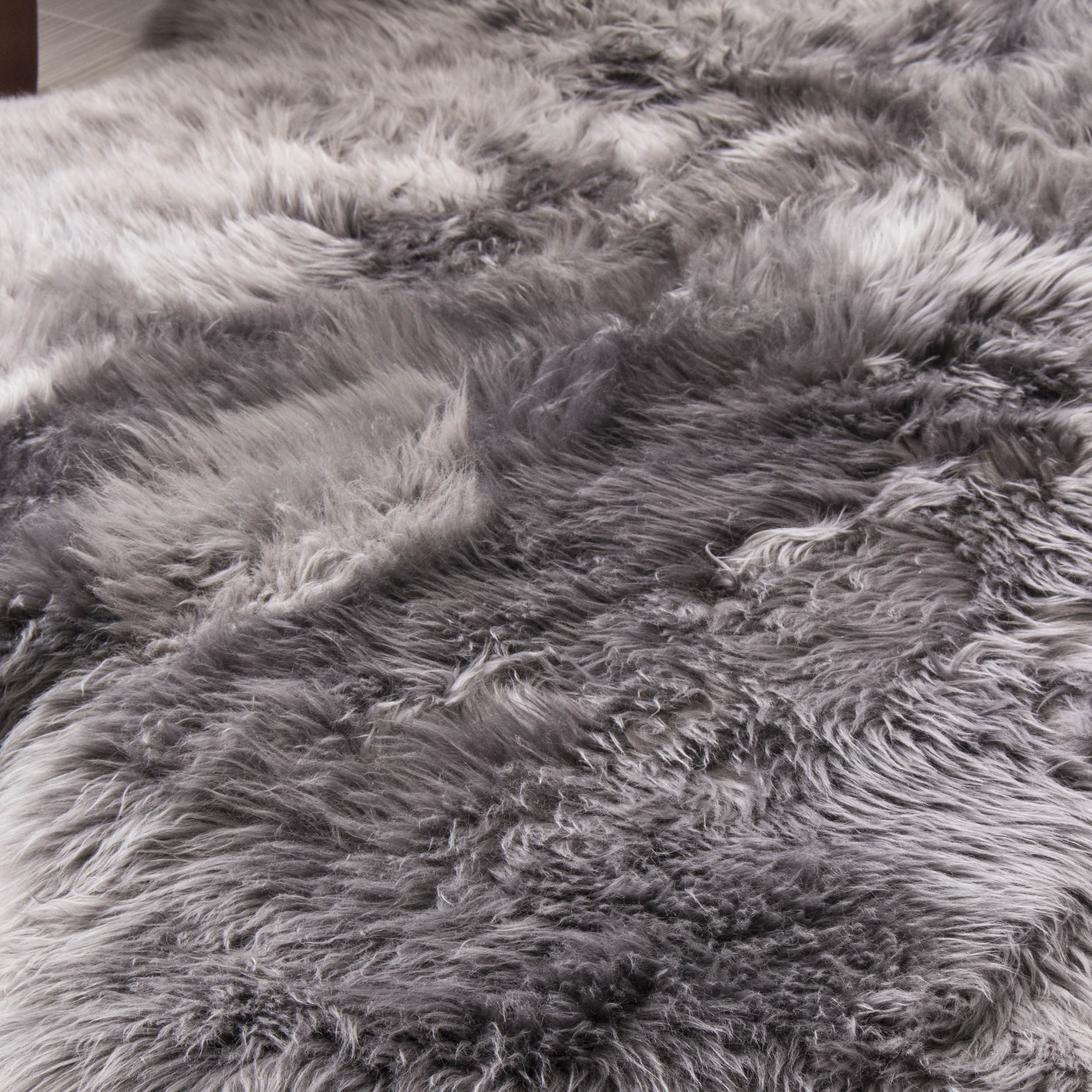 Natural Sheepskin Rug Shearling Fur Pelt #color_gray