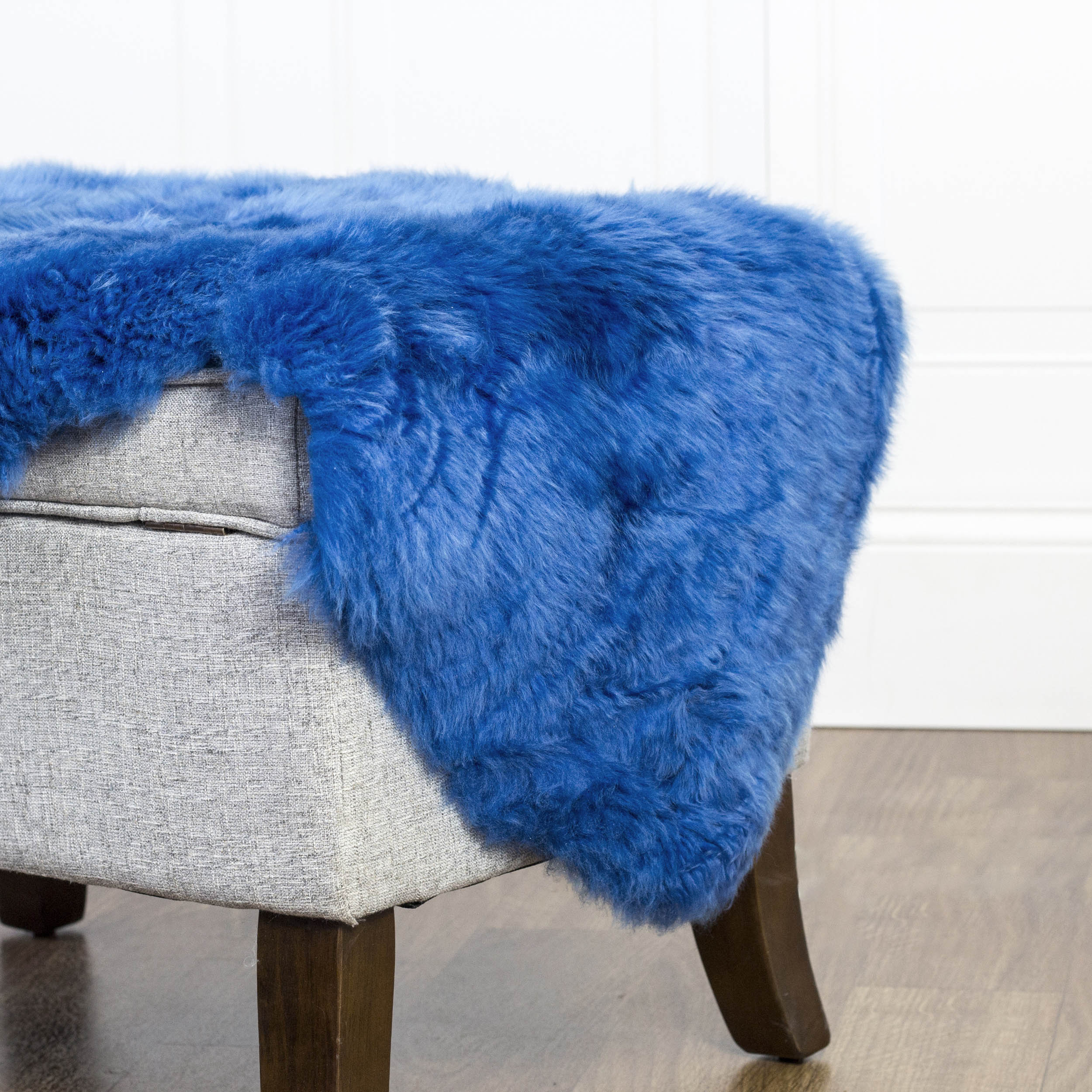 Natural Sheepskin Rug Shearling Fur Pelt #color_blue