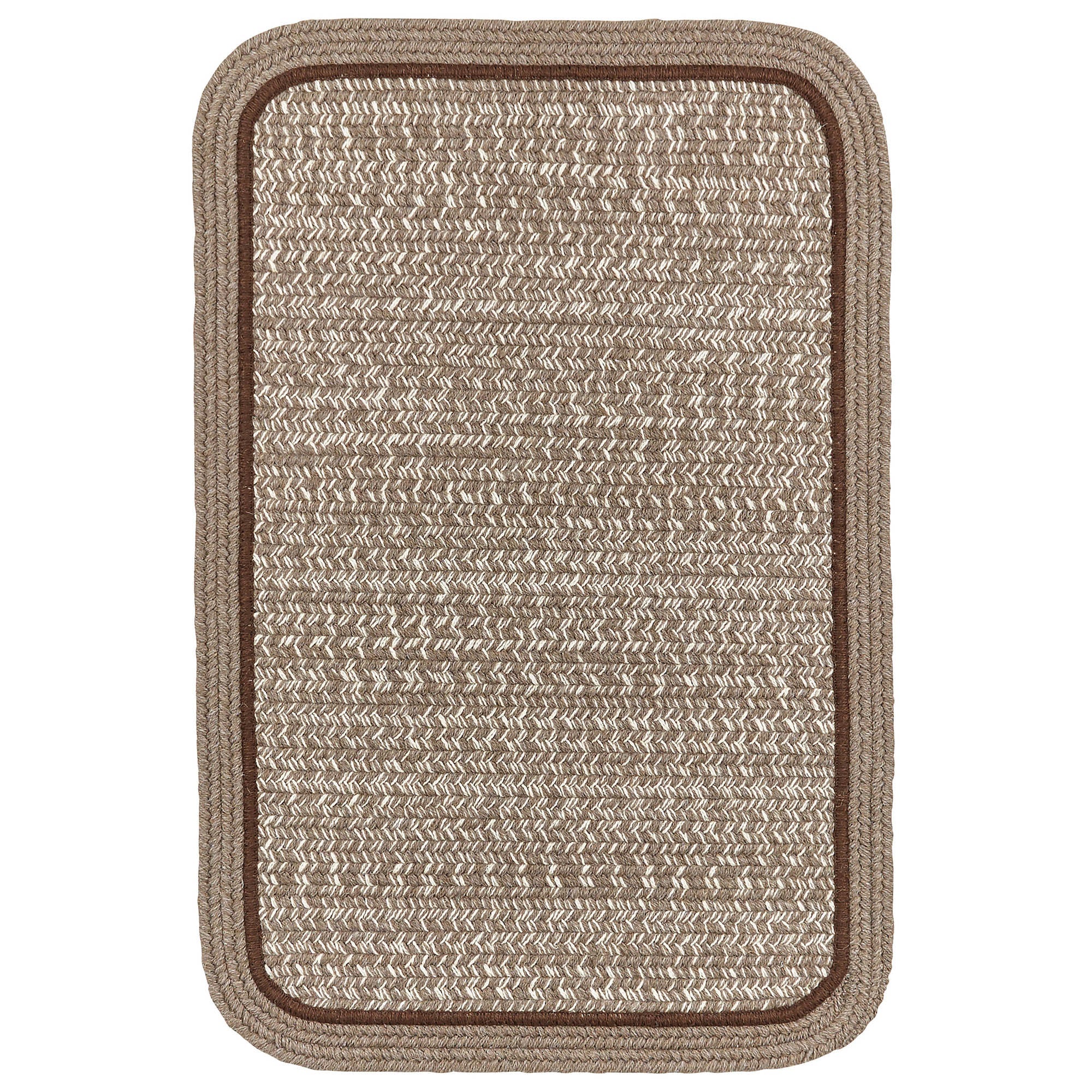 Woolmade Rounded Rectangle Braided Rug #color_mocha