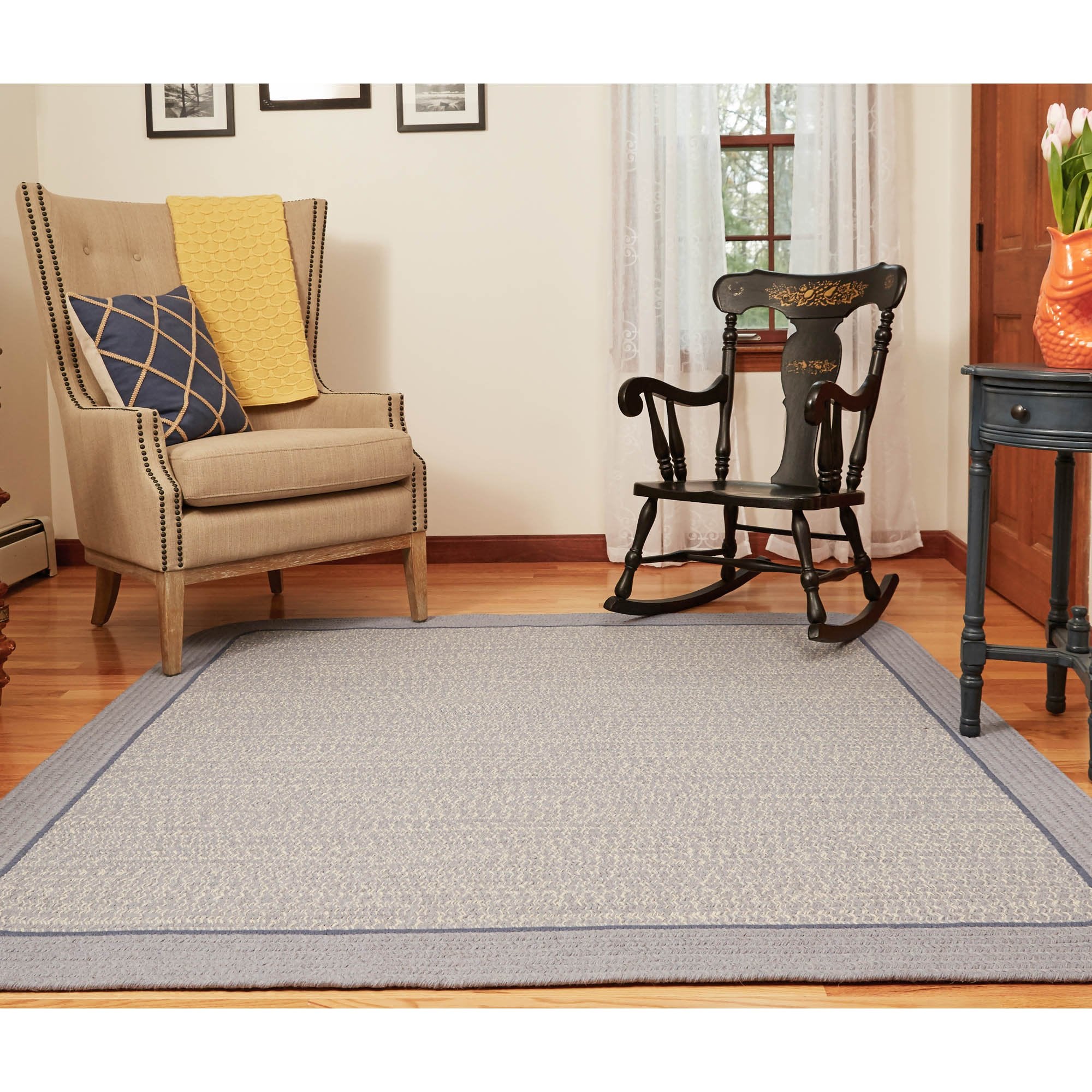 Woolmade Rounded Rectangle Braided Rug #color_silvermist
