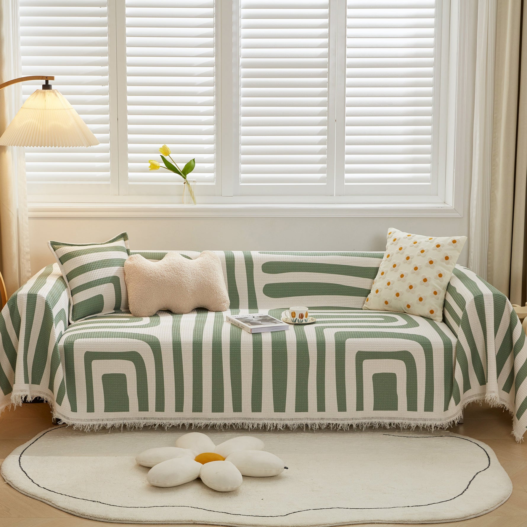 Furniture Covers for Pets, Waffle Lattice Fabric Sofa Throw, Couch Cover Blanket Throw