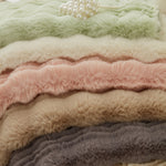 Soft Thick Faux Fur Sofa Cover Stripe Fluffy Fuzzy Non-Slip Washable Couch Covers