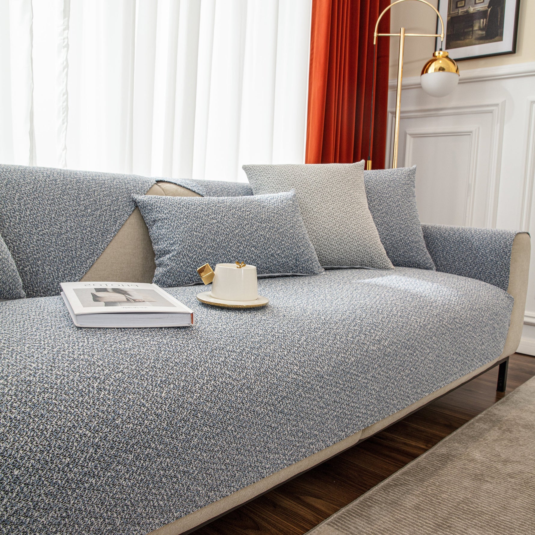 Washable Polyester Sofa Towel, Non-Slip Sofa Seat Covers, and Couch Protectors - Furniture Covers for Pets