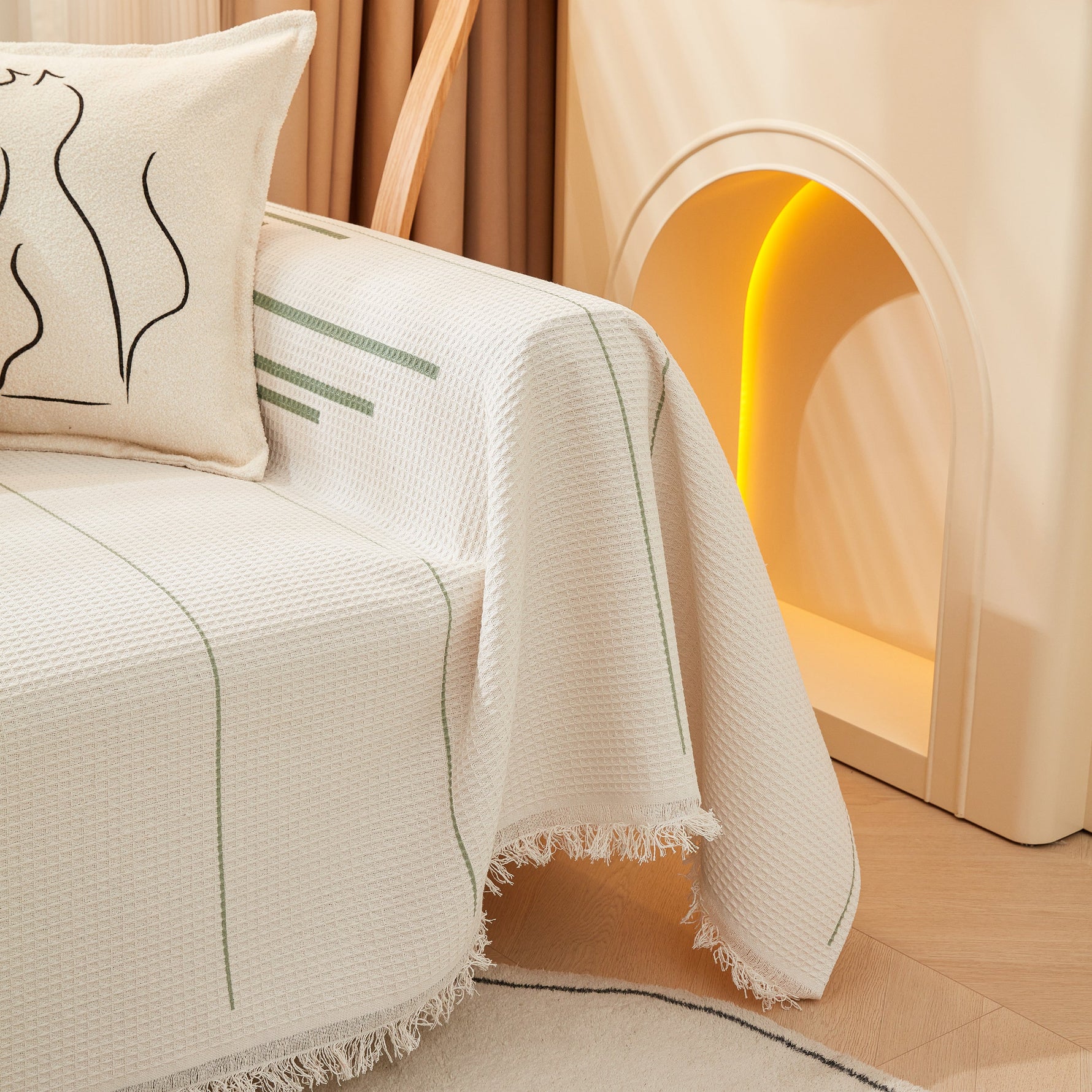 Furniture Covers for Pets, Waffle Lattice Fabric Sofa Throw, Couch Cover Blanket Throw