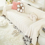 Fluffy Faux Fur Couch Cover Plush Sofa Throw, Warm & Stylish Sofa Protector