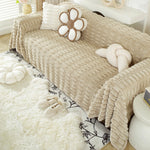 Fluffy Faux Fur Couch Cover Plush Sofa Throw, Warm & Stylish Sofa Protector