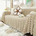 Fluffy Faux Fur Couch Cover Plush Sofa Throw, Warm & Stylish Sofa Protector