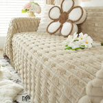 Fluffy Faux Fur Couch Cover Plush Sofa Throw, Warm & Stylish Sofa Protector