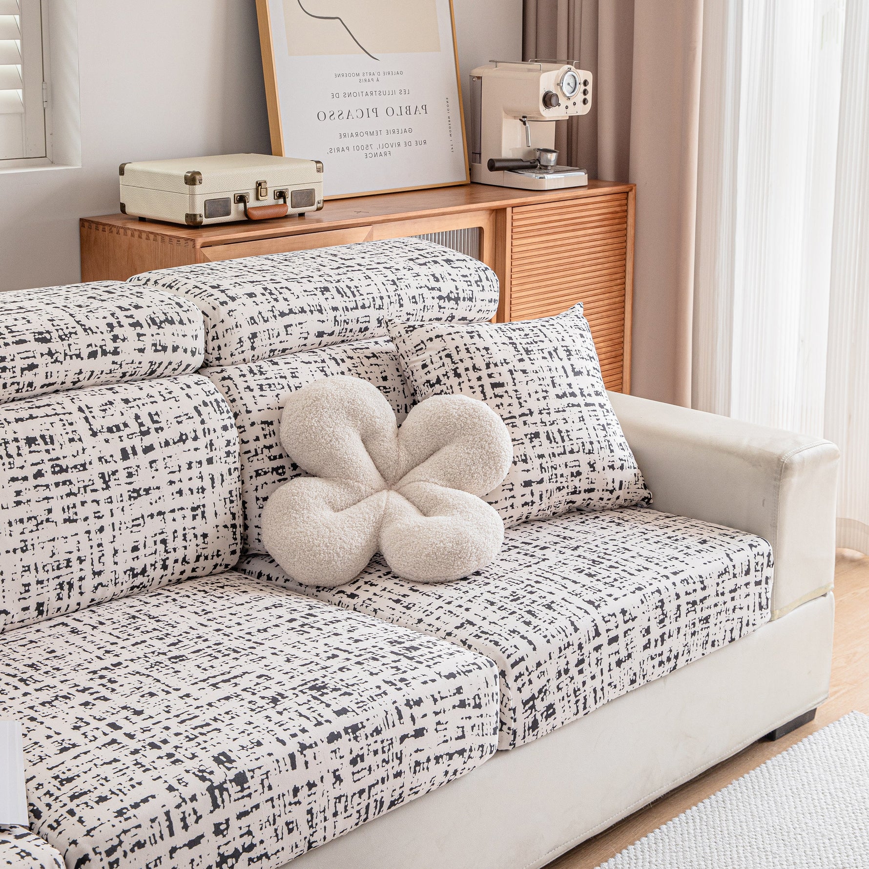 Stretch Individual Cushion Slipcovers, Furniture Protector with Elastic Bottom, Couch Cover Replacement