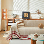 Reversible Herringbone Sofa Cover, 2-in-1 Classic British Throw Blanket for Couch