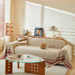 Reversible Herringbone Sofa Cover, 2-in-1 Classic British Throw Blanket for Couch