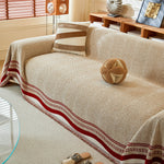 Reversible Herringbone Sofa Cover, 2-in-1 Classic British Throw Blanket for Couch