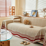 Reversible Herringbone Sofa Cover, 2-in-1 Classic British Throw Blanket for Couch