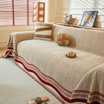 Reversible Herringbone Sofa Cover, 2-in-1 Classic British Throw Blanket for Couch