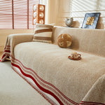 Reversible Herringbone Sofa Cover, 2-in-1 Classic British Throw Blanket for Couch