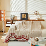 Reversible Herringbone Sofa Cover, 2-in-1 Classic British Throw Blanket for Couch