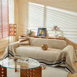 Reversible Herringbone Sofa Cover, 2-in-1 Classic British Throw Blanket for Couch