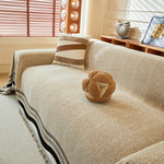 Reversible Herringbone Sofa Cover, 2-in-1 Classic British Throw Blanket for Couch