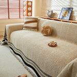 Reversible Herringbone Sofa Cover, 2-in-1 Classic British Throw Blanket for Couch