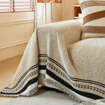 Reversible Herringbone Sofa Cover, 2-in-1 Classic British Throw Blanket for Couch