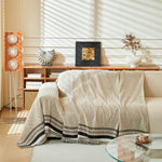 Reversible Herringbone Sofa Cover, 2-in-1 Classic British Throw Blanket for Couch