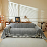 Reversible Herringbone Sofa Cover, 2-in-1 Classic British Throw Blanket for Couch