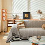 Reversible Herringbone Sofa Cover, 2-in-1 Classic British Throw Blanket for Couch