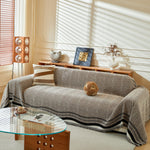 Reversible Herringbone Sofa Cover, 2-in-1 Classic British Throw Blanket for Couch