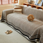 Reversible Herringbone Sofa Cover, 2-in-1 Classic British Throw Blanket for Couch