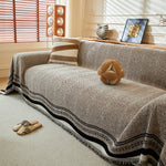 Reversible Herringbone Sofa Cover, 2-in-1 Classic British Throw Blanket for Couch