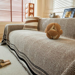 Reversible Herringbone Sofa Cover, 2-in-1 Classic British Throw Blanket for Couch