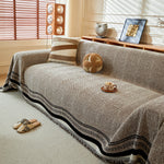 Reversible Herringbone Sofa Cover, 2-in-1 Classic British Throw Blanket for Couch