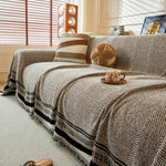 Reversible Herringbone Sofa Cover, 2-in-1 Classic British Throw Blanket for Couch