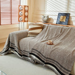 Reversible Herringbone Sofa Cover, 2-in-1 Classic British Throw Blanket for Couch