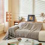 Reversible Herringbone Sofa Cover, 2-in-1 Classic British Throw Blanket for Couch