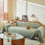 Reversible Herringbone Sofa Cover, 2-in-1 Classic British Throw Blanket for Couch