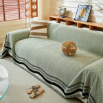 Reversible Herringbone Sofa Cover, 2-in-1 Classic British Throw Blanket for Couch