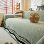 Reversible Herringbone Sofa Cover, 2-in-1 Classic British Throw Blanket for Couch