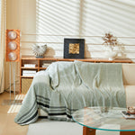 Reversible Herringbone Sofa Cover, 2-in-1 Classic British Throw Blanket for Couch