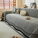 Reversible Herringbone Sofa Cover, 2-in-1 Classic British Throw Blanket for Couch