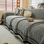 Reversible Herringbone Sofa Cover, 2-in-1 Classic British Throw Blanket for Couch